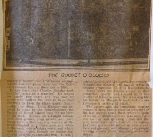 Here's a scrap of a very old article about Billy Boushaw's infamous Bucket O'Blood